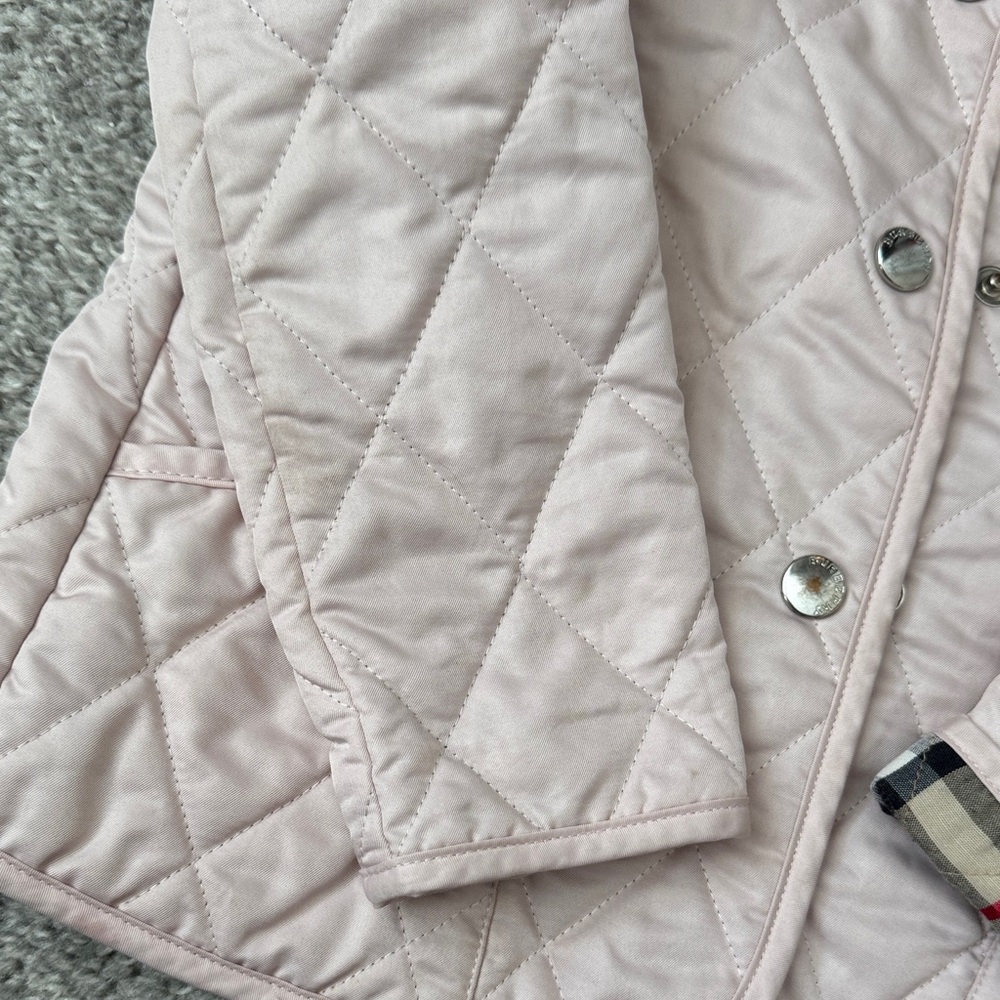 Burberry Light Pink Quilted Kids Jacket - Picture 3 of 5